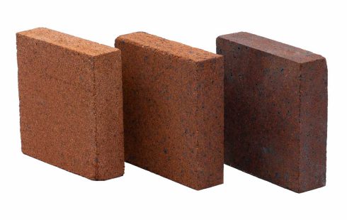 آجر نسوز نما قرمز رندوم انگلیسی پلاک آذرخش 2.7*10*10- آجر نما مربعی AP151