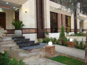 پروژه نما آجرنسوز و محوطه سازی ساختمان سعادت آباد