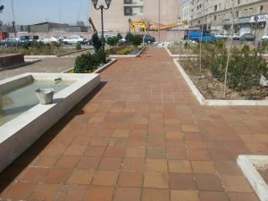 پروژه اجرای محوطه سازی کف با آجرنسوز - شهرداری منطقه 9 تهران