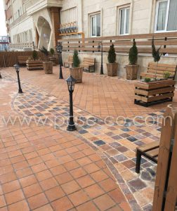 پروژه محوطه سازی آجری برج های آسمان - تهران