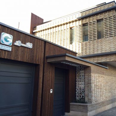 پروژه اجرای نما آجری ساختمان گلنور - اصفهان پل فردوسی